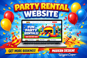 design a party rental website or bounce house website