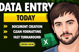 organise your data into a clean spreadsheet