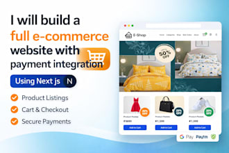 develop a modern and responsive ecommerce website