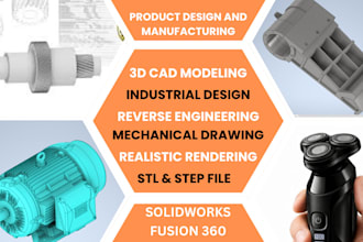 do 3d product design cad design 3d modeling and product rendering in solidworks