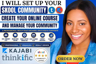 setup skool community, online course creation and skool community manager