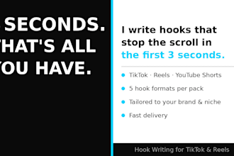 write hooks for your tiktok, reels, and youtube shorts