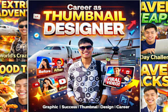 design amazing eye catching youtube travel thumbnails