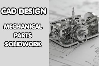 design precise 3d cad models and mechanical parts using solidworks and inventor