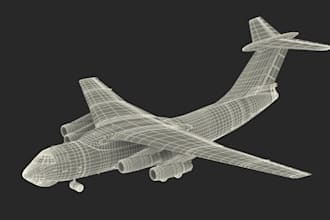 create realistic 3d airplane model, 3d interior aircraft design and 3d modelling