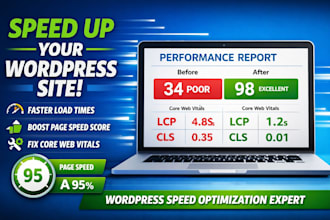 speed up wordpress website and improve page speed score fast