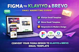 design klaviyo email template and convert figma to klaviyo email marketing brevo