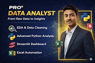 be your data analyst and build interactive python streamlit dashboard with excel