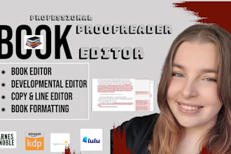 do line and copy editing, fiction proofreading, fiction book editing only