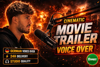 record a cinematic movie trailer voice over