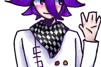 draw an anime style halfbody image