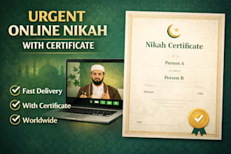 provide online nikah certificate urgent nikah service worldwide