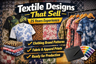design textile patterns and t shirt prints for clothing brands