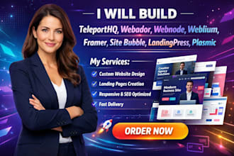 build teleporthq webador webnode weblium framer site bubble landingpress plasmic