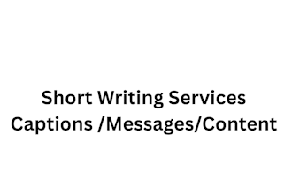 write short captions messages and simple content