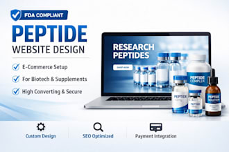 design a research peptide website fda compliant ecommerce for biotech and brands