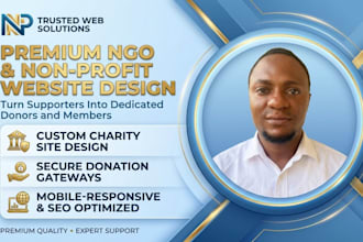 design premium ngo and non profit website, church website