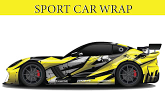 design eye catching sports car wrap and vehicle wrap