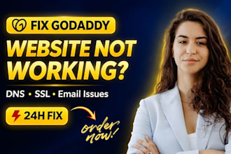 fix godaddy website, domain and hosting issues, dns, SSL and email expert