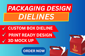 design custom dieline and die cut lines for packaging box design templates