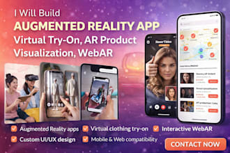 build augmented reality app, virtual clothing try on, ar product visuals, webar