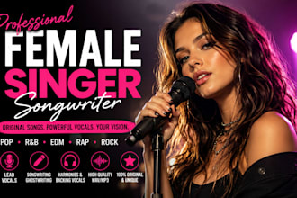 be your femal edm singer, pop vocalist, rock singer, edm music producer