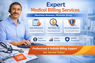 medical billing, eligibility, claim submission to denial management, reporting