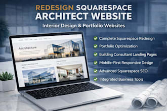 redesign squarespace architect website interior design portfolio website designe
