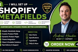 set up shopify metafields, custom fields and dynamic product pages