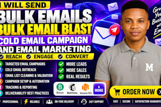 send bulk emails, bulk email blast, cold email campaign and email marketing