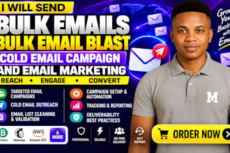 send bulk emails, bulk email blast, cold email campaign and email marketing
