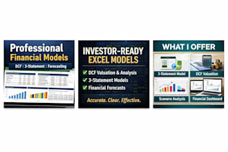 build a professional financial model, dcf valuation and 3 statement model