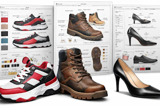 design professional sneaker, boot, and heel tech packs for production