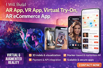 augmented reality app, virtual try on, VR app, ar ecommerce or virtual tryon app