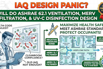 ashrael ventilation, merv 13 filtration, and uvc disinfection design
