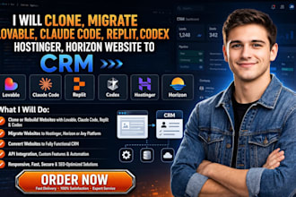 clone migrate lovable claude code replit codex hostiger horizon website to crm