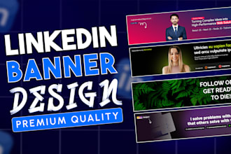 design premium linkedin banner for personal or business profiles