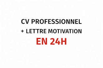 je cree un CV professionnel moderne et efficace