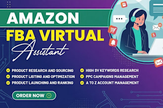 be your amazon va and amazon manager for fba private label or pl