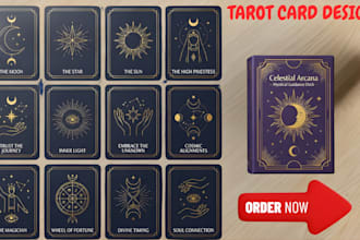 design custom tarot decks, oracle cards and playing card box for your game