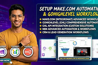 setup make com automation gohighlevel workflow made com ghl API integration n8n