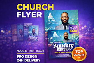 create modern church flyer design for events and social media