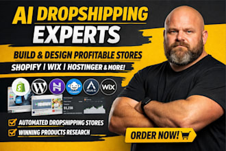 build and design shopify store wix hostinger dropmagic ai dropshipping website