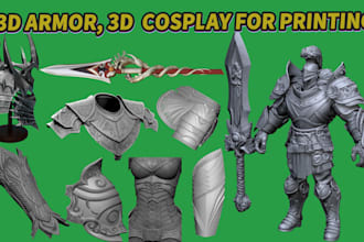 design 3d cosplay 3d armor pepakura 3d mask 3d wearable helmet stl for printing