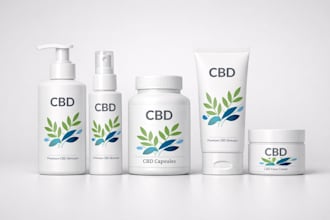 design supplement product body care tube design cannabis cbd label 3d mockup