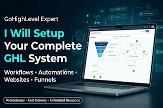 setup the gohighlevel workflow, ghl automations, and website
