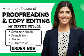 proofread grammar check and copy edit thesis dissertation french text or content