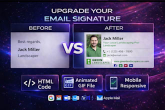 create a premium branded email signature with clickable HTML and banner design