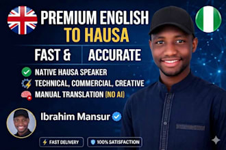 do professional english to hausa translation and content writing