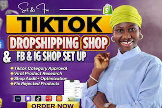do tiktok shop setup, facebook shop, instagram shop or shopify droshipping store